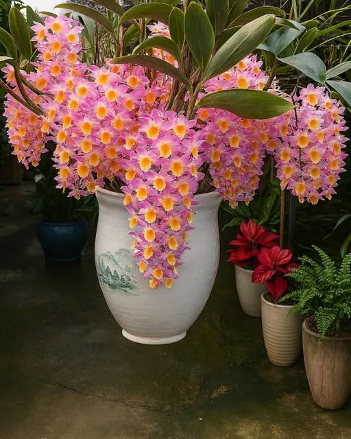 Pink Dendrobium orchid