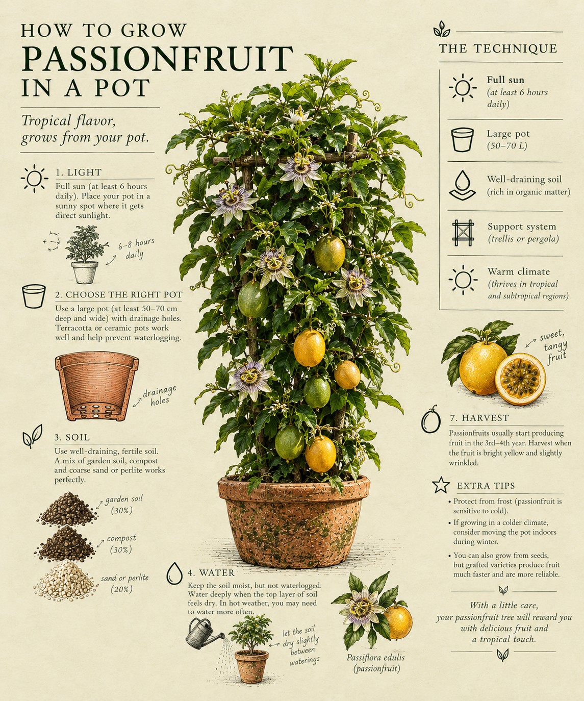 Passiflora edulis, passionfruit vine